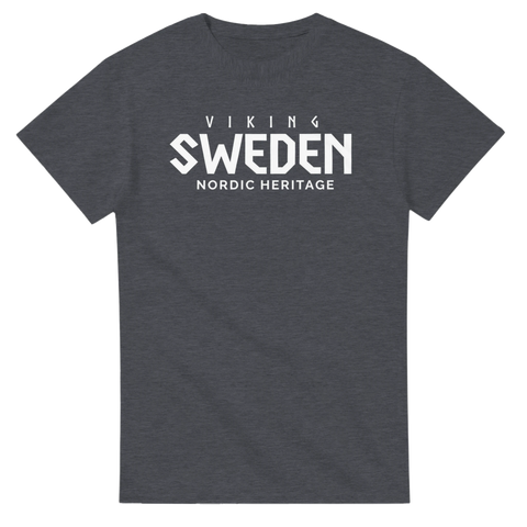 Stilren grafisk illustration med nordiskt tema – mörkgrå t-shirt i bomull