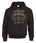 Retro outdoor-motiv av Ramberget på en brun hoodie – Hisingen Göteborg