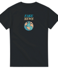 rolig t-shirt Fake News med jordglob svart tröja
