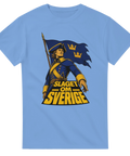 Kraftfullt tryck med svensk historia och patriotisk estetik – grafisk t-shirt