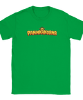 Grön dam t-shirt med Pannkakorna band-tryck.