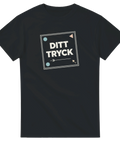 Stilrent motiv för personligt tryck på svart t-shirt