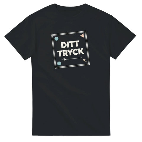 Stilrent motiv för personligt tryck på svart t-shirt