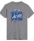 Gråmelerad t-shirt med provokativt varsity-tryck och kaxig textdesign