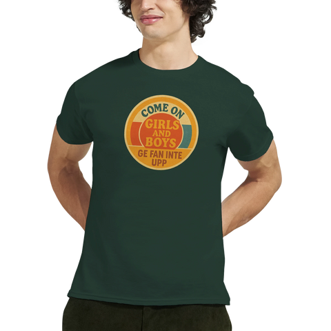 Come on girls and boys" textmotiv t-shirt vit