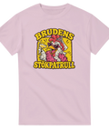 T-shirt med en festglad höna i slöja och texten Brudens stökpatrull
