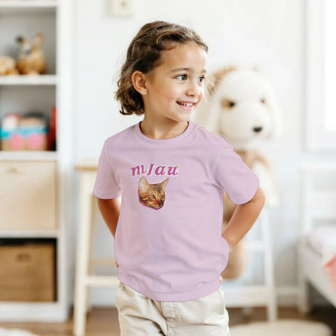 T-shirt Barn - Mjau – t-shirt med unikt designtryck