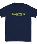 Mörkblå t-shirt med ironisk textdesign inspirerad av fildelning
