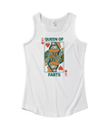 Retro spelkortsdesign med texten Queen of Farts – grafiskt tryck på sportlinne