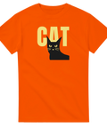 orange t-shirt Cat med grafiskt kattmotiv
