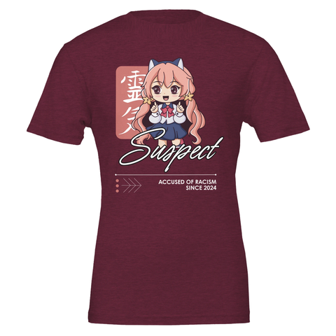 Suspect" textmotiv svart t-shirt premium herr