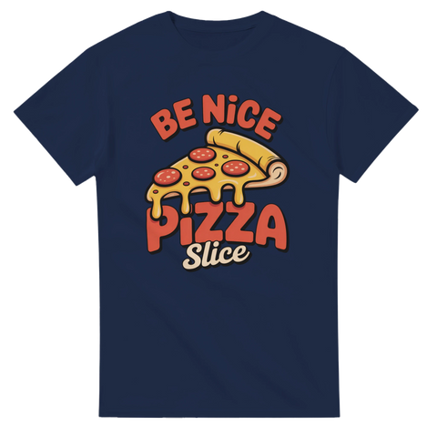 Grafisk illustration av en smältande pizzaslice i retro cartoonstil