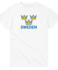 vit t-shirt three crowns sweden med tre kronor