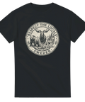 Grafiskt tryck Respect the locals Sweden på svart t-shirt