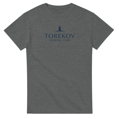Exklusivt Torekov Coastal Club motiv i mörkblått – mörkgrå t-shirt