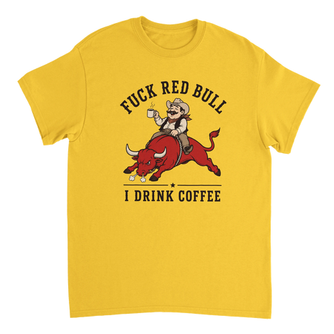 Kaxigt motiv för kaffeälskare med western-tema – grafisk t-shirt