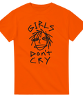 Lekfullt och rått motiv med texten Girls Don't Cry – orange t-shirt