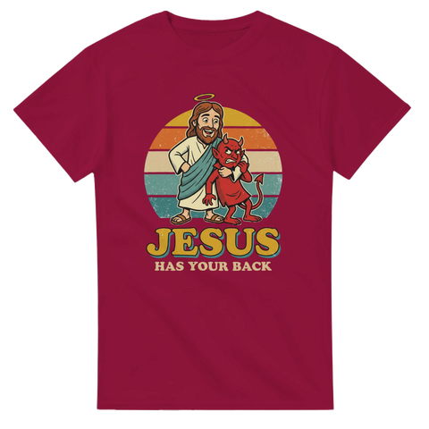 Klassisk cartoon-grafik med ironiskt budskap och retro-ränder – t-shirt