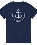 maritim t-shirt Draggen mörkblå tröja med ankare och text