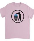 Satirisk design för politiska evenemang och demonstrationer på rosa t-shirt