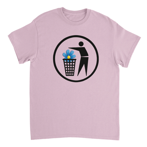 Satirisk design för politiska evenemang och demonstrationer på rosa t-shirt
