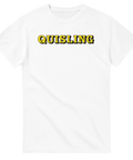 Vit t-shirt med trycket Quisling baserad på debatten mellan Richard Jomshof och Anders Lindberg.