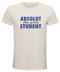 Absolut Student 2026-tryck på vit premium herr t-shirt.
