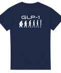 Satirisk design som visar resan från övervikt till smal – grafisk t-shirt