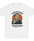 Retro t-shirt med mörk humor och ironiskt budskap