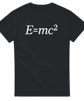 Svart t-shirt med vit text E=mc²