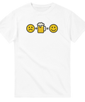 Rolig t-shirt med emoji-ekvation där öl gör en ledsen gubbe glad