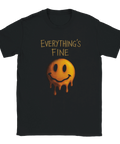 T-shirt med smältande smiley och texten "Everything’s Fine"