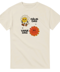 Retro illustration av ledsen blomma och sol – naturvit t-shirt med text