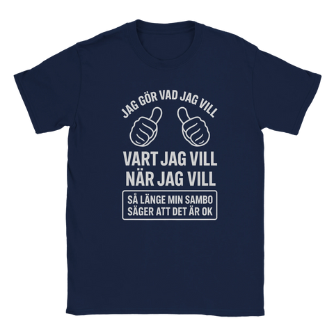 Rolig text-design med tummen upp illustration – t-shirt med attityd
