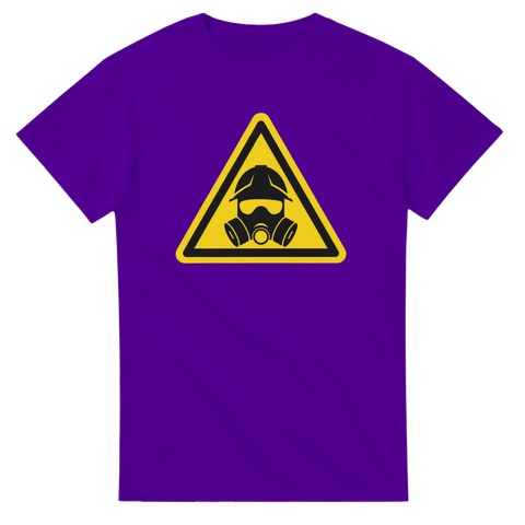 Sarkastiskt tryck med ikon för gasmask – lila t-shirt