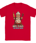 Julmotiv t-shirt – Mrs Claus med kavel och visp i retrostil