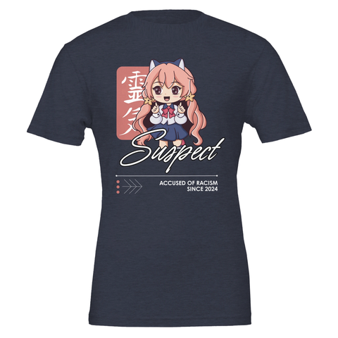 Suspect" textmotiv svart t-shirt premium herr
