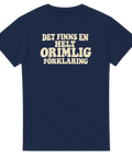 T-shirt med tryck och texten ”Det finns en helt orimlig förklaring” – produktbild från Shirty.