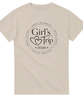 Minimalistisk design för möhippa eller weekendresa med vänner – beige t-shirt