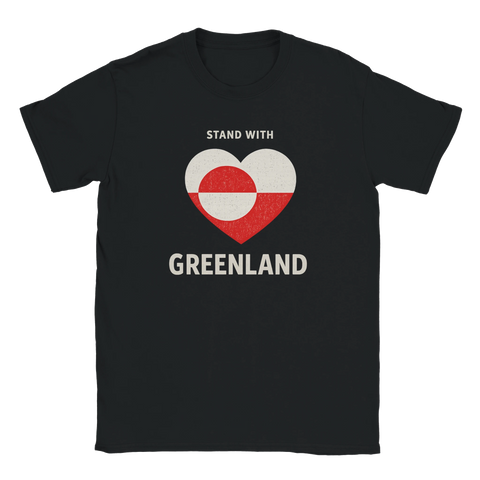 Svart t-shirt med grafiskt statement-tryck för Grönlands territoriella integritet