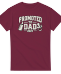 T-shirt med texten Promoted to Dad 2027, napp och nappflaska
