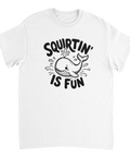 Söt cartoon-val i lekfull stil med kaxigt citat – humoristisk t-shirt