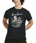 T-shirt med maritim mytologi och Kraken-illustration