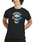 Kaxig t-shirt med retroinspirerad dödskalleillustration och texten Dödskalle