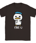 Fak u t-shirt med kaxigt tryck och humoristisk attityd