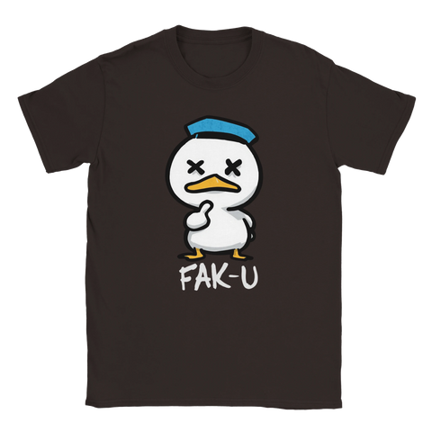 Fak u t-shirt med kaxigt tryck och humoristisk attityd