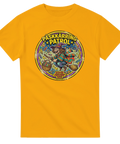 Busig påskkärring med kvast och fjädrar i retrostil – rolig t-shirt