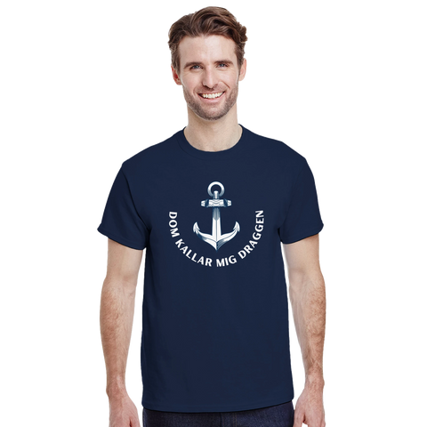klassisk ankart-shirt Draggen mörkblå tröja med grafiskt tryck