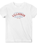 Retroinspirerad t-shirt med grafiskt Lillebror-tryck i collegestil