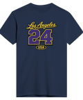Retroinspirerad t-shirt med Los Angeles 24 grafik i lila och gult